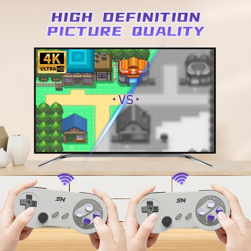 16BIT Retro Game Console For SNES NES HDMI-Compatible Game Stick Mini Everdrive 5000 Games with 2.4G Controller Gift