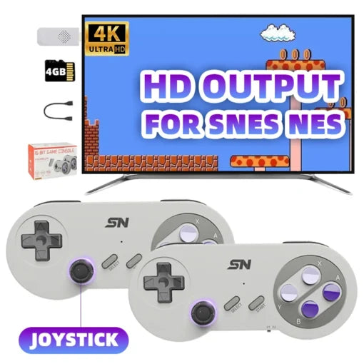 16BIT Retro Game Console For SNES NES HDMI-Compatible Game Stick Mini Everdrive 5000 Games with 2.4G Controller Gift